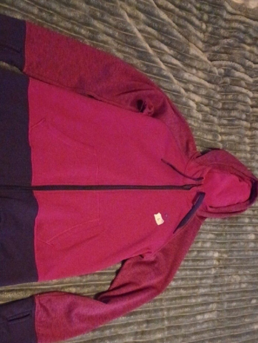 Womens Hooded Full-Zip Sweater Jacket in Berry
